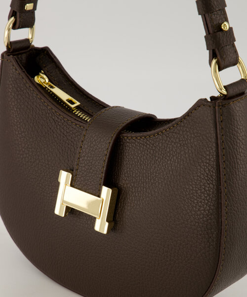 Inez - Classic Grain - Crossbody tassen - Donkerbruin - T1106 - Goudkleurig