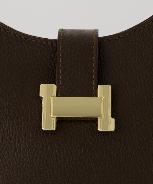 Inez - Classic Grain - Crossbody tassen - Donkerbruin - T1106 - Goudkleurig