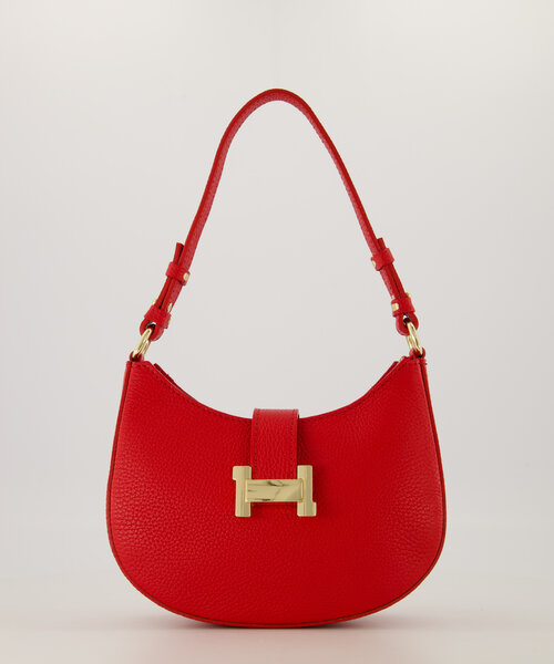 Inez - Classic Grain - Crossbody tassen - Rood - D58 - Goudkleurig