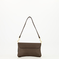 Lara - Classic Grain - Clutch - Dark Brown - T1106 - Gold