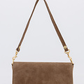 Lara - Suede - Avondtassen - Taupe - 24 - Goudkleurig