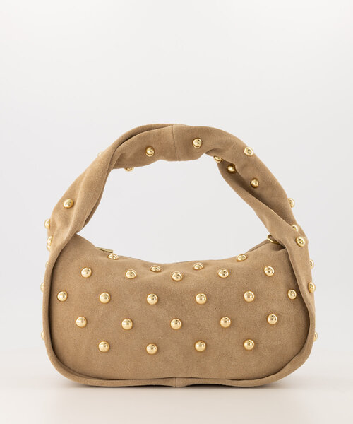 Lottie - Suede - Handtassen - Zand - 4 - Goudkleurig