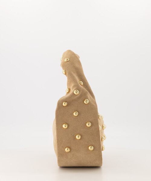 Lottie - Suede - Handtassen - Zand - 4 - Goudkleurig
