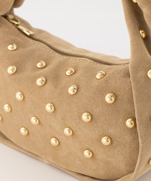 Lottie - Suede - Handtassen - Zand - 4 - Goudkleurig