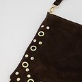 Indigo - Suede - Crossbody tassen - Donkerbruin - 67 - Goudkleurig