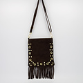 Indigo - Suede - Crossbody tassen - Donkerbruin - 67 - Goudkleurig