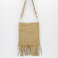 Indigo - Suede - Crossbody tassen - Zand - 4 - Goudkleurig
