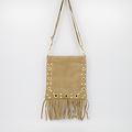 Indigo - Suede - Crossbody tassen - Zand - 4 - Goudkleurig