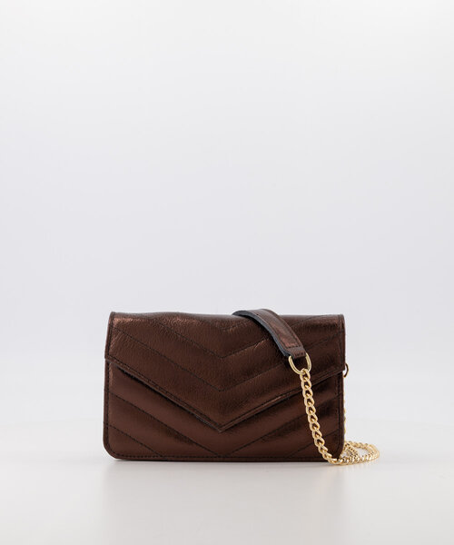 Laurie - Metallic - Clutch - Donkerbruin - SL550 - Goudkleurig