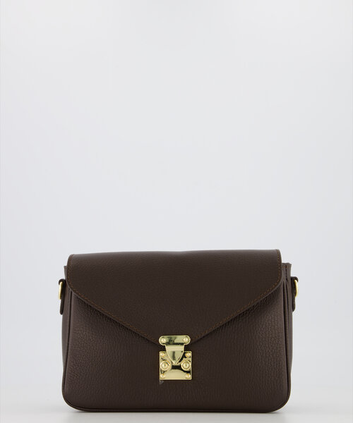 Esther - Classic Grain - Crossbody tassen - Donkerbruin - T1106 - Goudkleurig