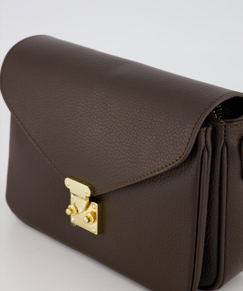 Esther - Classic Grain - Crossbody tassen - Donkerbruin - T1106 - Goudkleurig