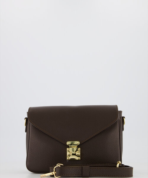 Esther - Classic Grain - Crossbody tassen - Donkerbruin - T1106 - Goudkleurig