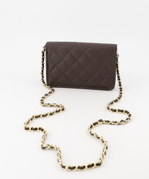 Jamy - Classic Grain - Crossbody tassen - Donkerbruin - T1106 - Goudkleurig