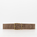 Nova - Suede - Belts with buckles - Taupe - 46 - Gold