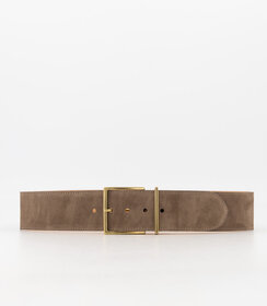 Nova - Suede - Belts with buckles - Taupe - 46 - Gold