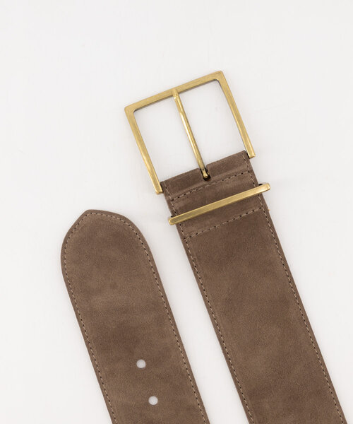 Nova - Suede - Riemen met gesp - Taupe - 46 - Goudkleurig