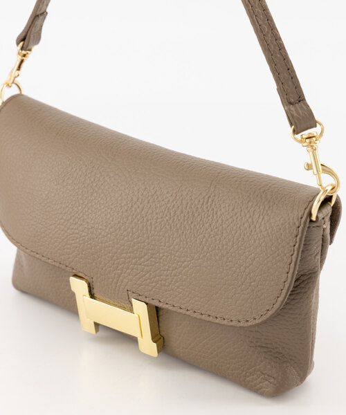 Hilary - Classic Grain - Clutch - Taupe - D40 - Goudkleurig