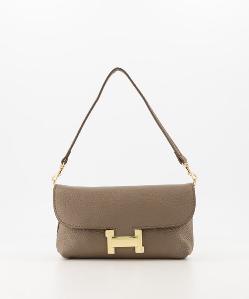 Hilary - Classic Grain - Clutch - Taupe - D40 - Goudkleurig