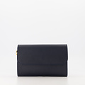 Valencia - Classic Grain - Clutch - Donkerblauw - D26 - Goudkleurig