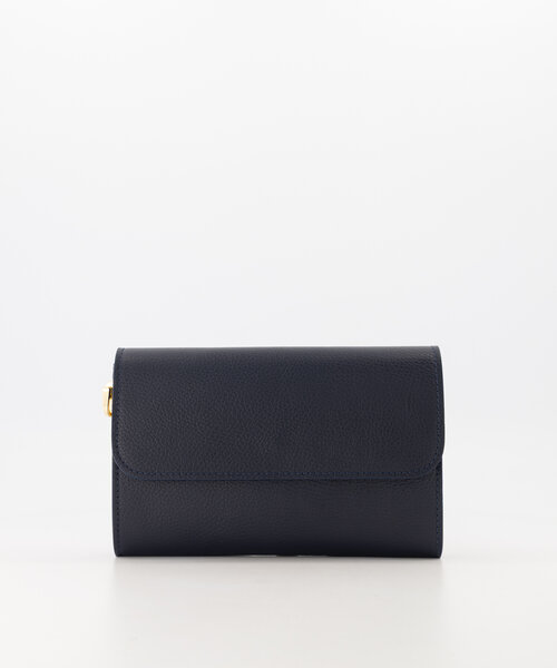Valencia - Classic Grain - Clutch - Donkerblauw - D26 - Goudkleurig