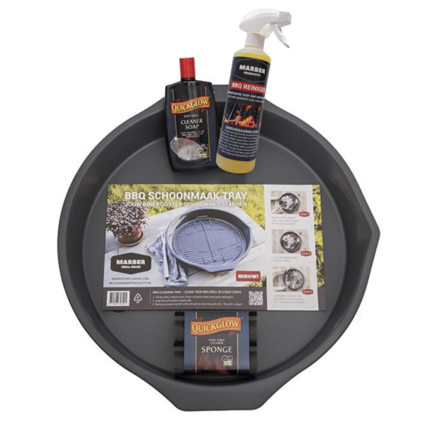 BBQ Schoonmaakset COMPLEET: GRILL WASH +Easy Grill Cleaner Soap +  BBQ Reiniger Foamspray + Sponzenset