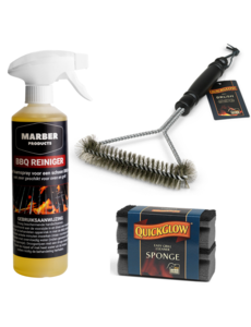  BBQ cleanerset Foam : BBQ Borstel + BBQ Grill Sponzen(2) + BBQ Foam reiniger  (500 ml)