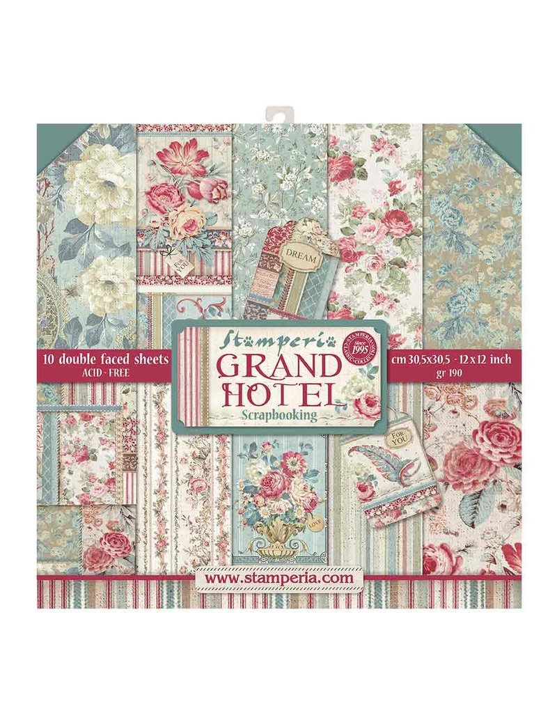 Stamperia Block 10 sheets 30.5x30.5 (12"x12") Double Face Grand Hotel