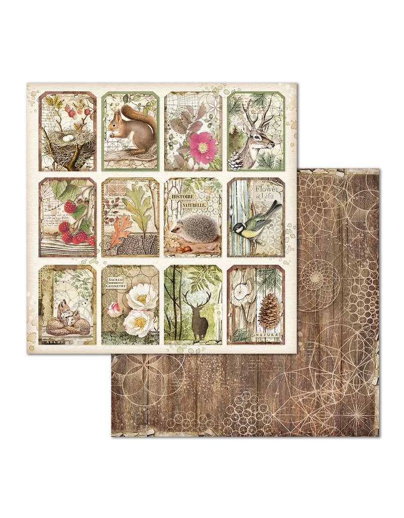 Stamperia Block 10 Sheets 30.5x30.5 (12"x12") Double Face Forest