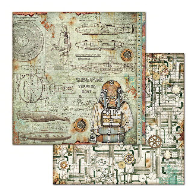 Stamperia Block 10 Papers 30.5x30.5 (12"x12") Double Face Sea World