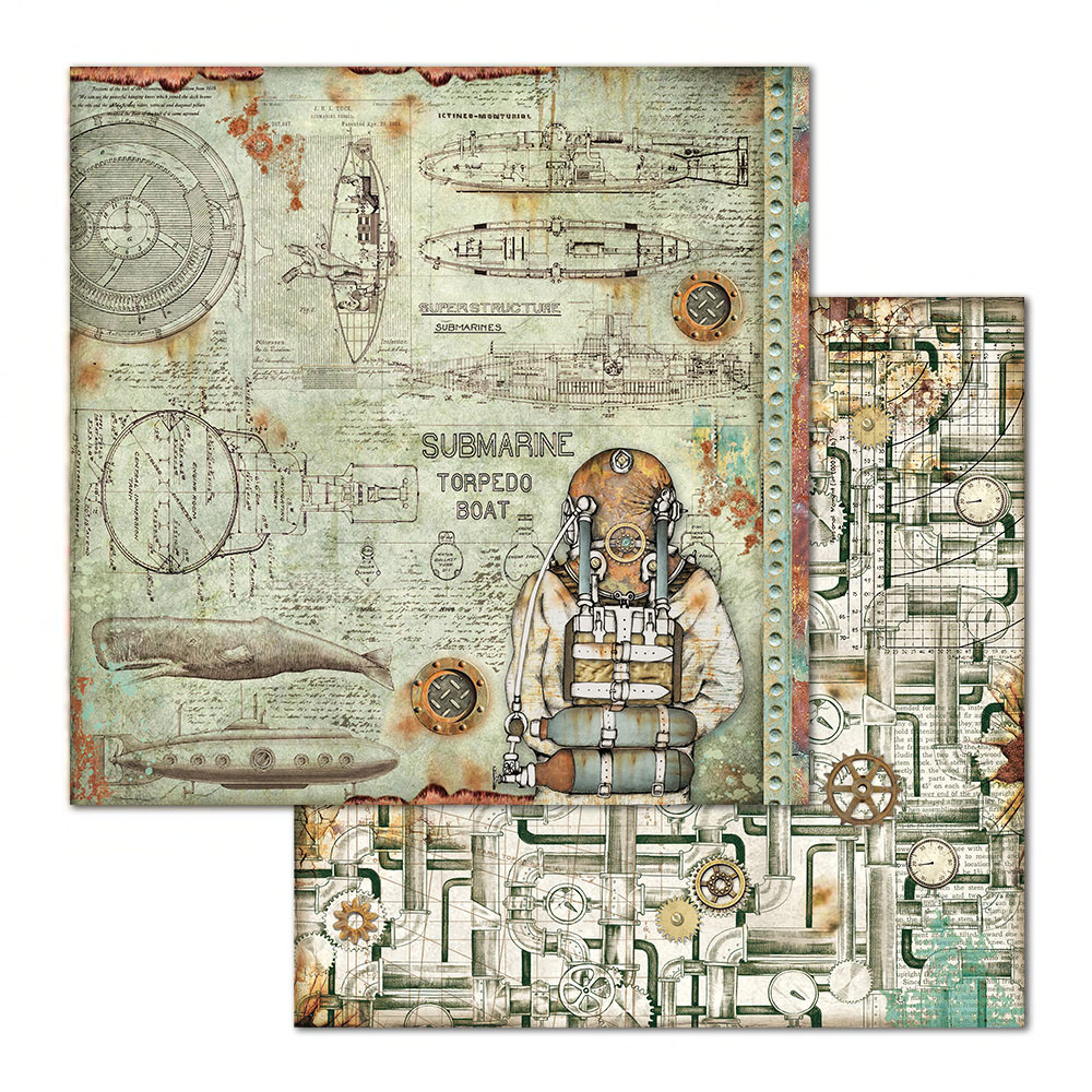 Stamperia Block 10 Papers 30.5x30.5 (12"x12") Double Face Sea World