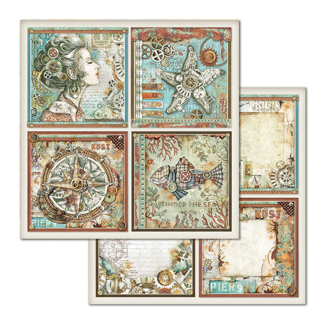 Stamperia Block 10 Papers 30.5x30.5 (12"x12") Double Face Sea World