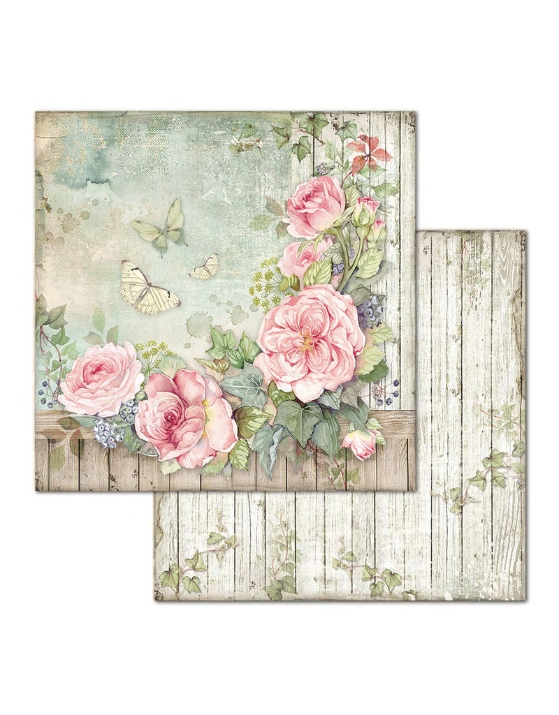 Stamperia Block 10 Papers 30.5x30.5 (12"x12") Double Face House of Roses