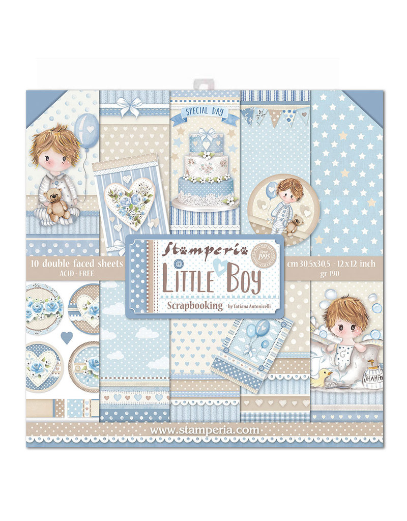 Stamperia Block 10 Papers 30.5x30.5 (12"x12") Double Face Little Boy