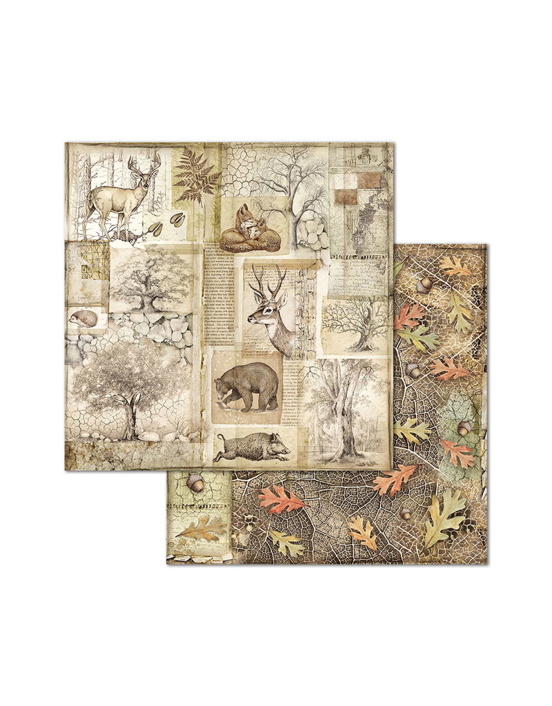 Stamperia Block 10 sheets 20.3X20.3 (8"X8") Double Face Forest