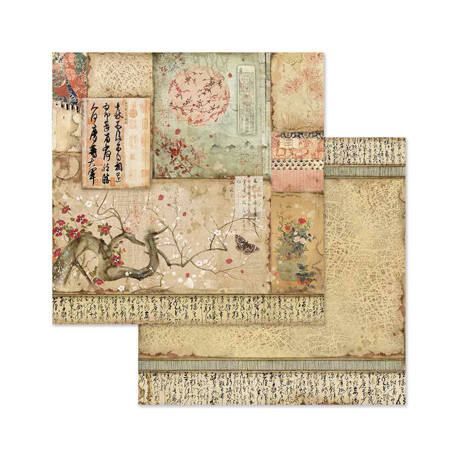 Stamperia Papierblok 20,3×20,3 cm - 10 vellen -Dubbelzijdig Oriental Garden