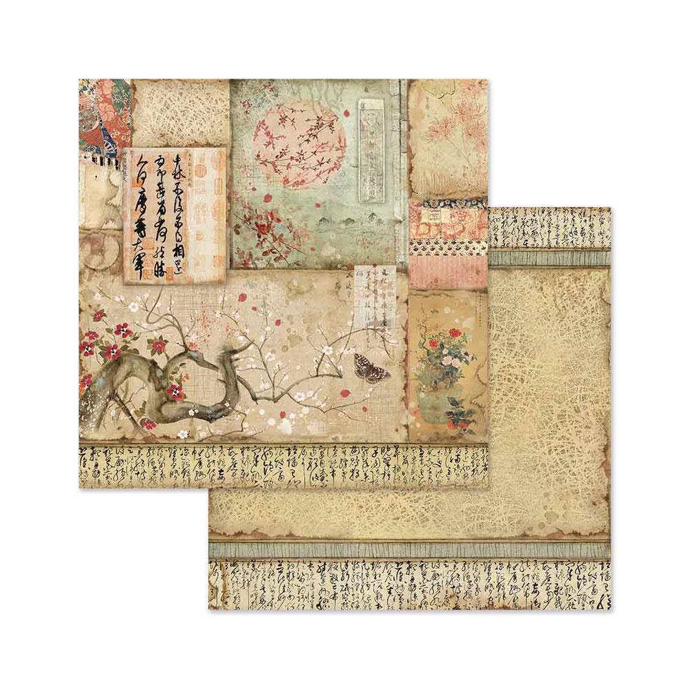 Stamperia Papierblok 20,3×20,3 cm - 10 vellen -Dubbelzijdig Oriental Garden