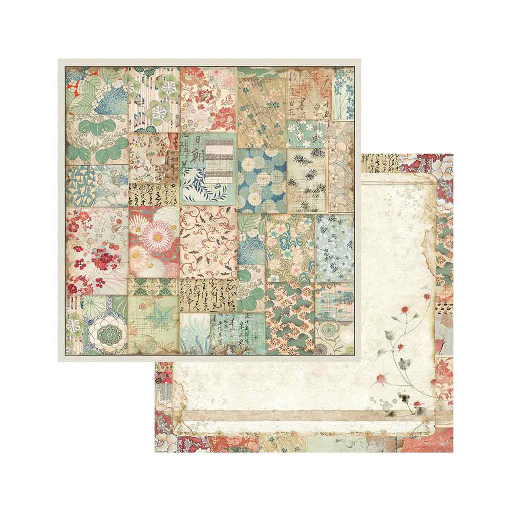 Stamperia Papierblok 20,3×20,3 cm - 10 vellen -Dubbelzijdig Oriental Garden