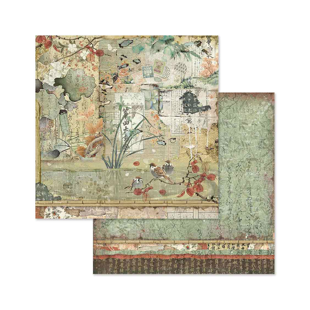 Stamperia Papierblok 20,3×20,3 cm - 10 vellen -Dubbelzijdig Oriental Garden