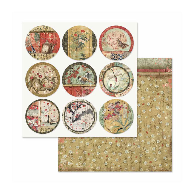 Stamperia Papierblok 20,3×20,3 cm - 10 vellen -Dubbelzijdig Oriental Garden