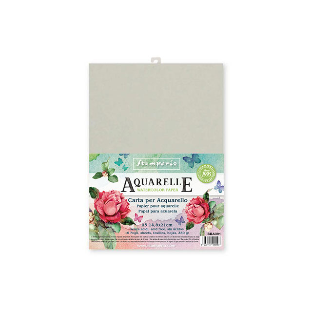 Stamperia Conf. of 10 sheets Aquarelle paper A5 format