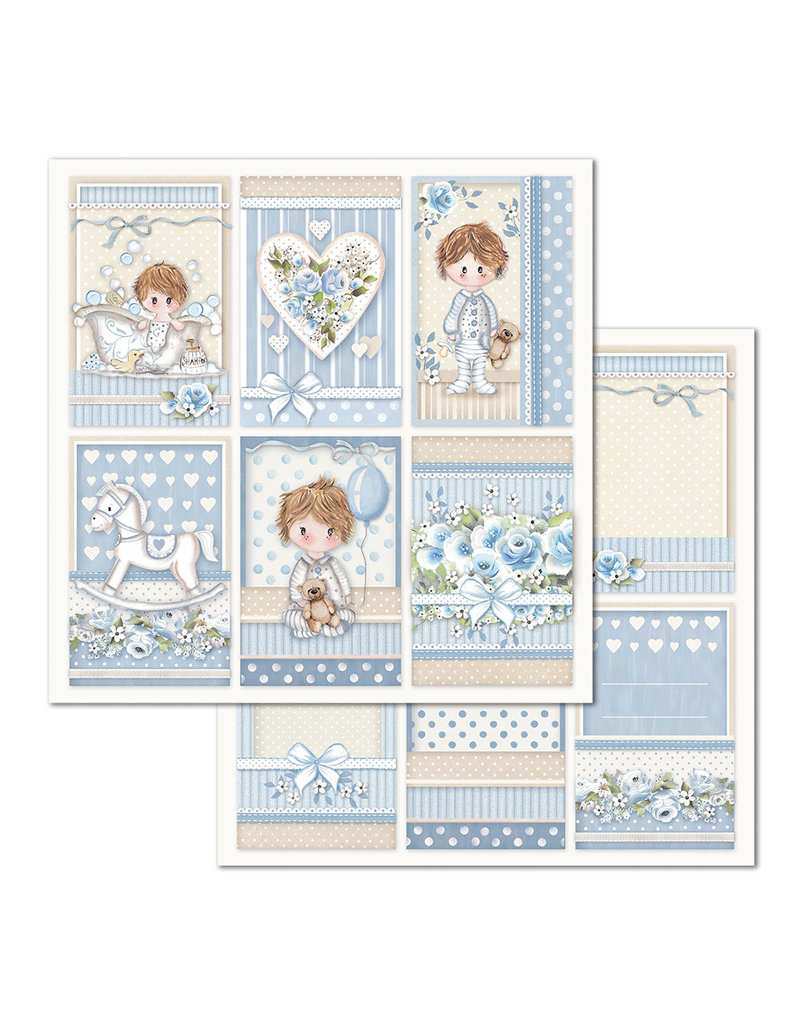 Stamperia Double Face Paper Little Boy Frames