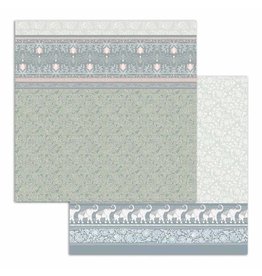 Stamperia Double Face Paper Elephants light blue background
