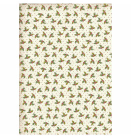 Stamperia A4 Rice paper packed Christmas vintage holly