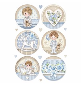 Stamperia A4 Rice paper packed Little Boy round