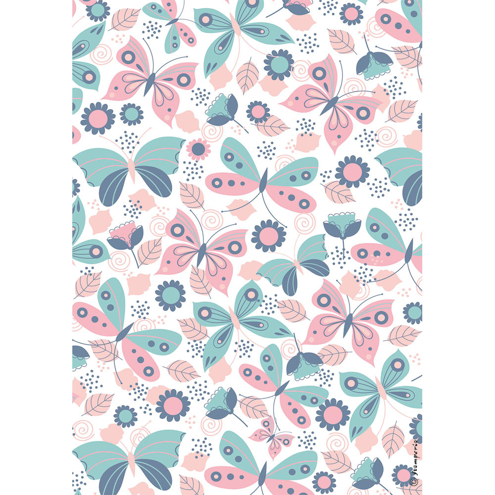 Stamperia A4 Rice paper packed Butterfly
