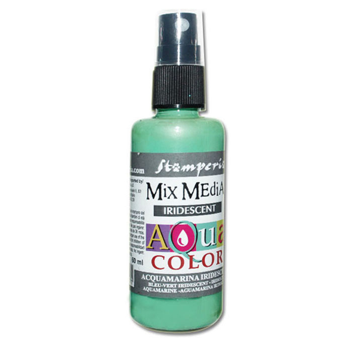 Stamperia 313 Aquacolor spray 60ml. - Iridescent acquamarine