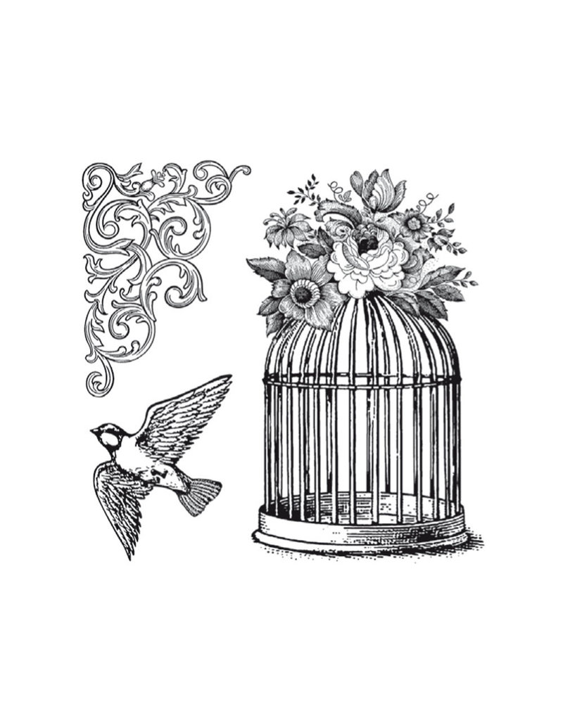 Stamperia HD Natural Rubber Stamp cm.10x10 Cage