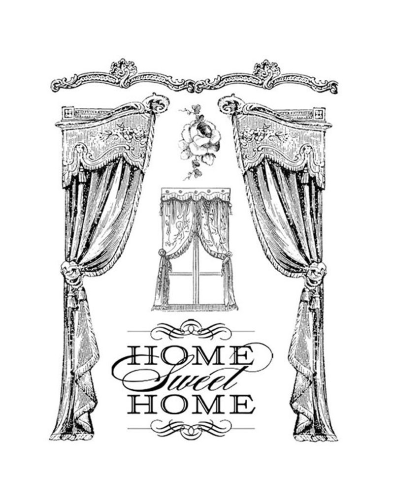 Stamperia HD Natural Rubber Stamp cm. 14x18 Home Sweet Home