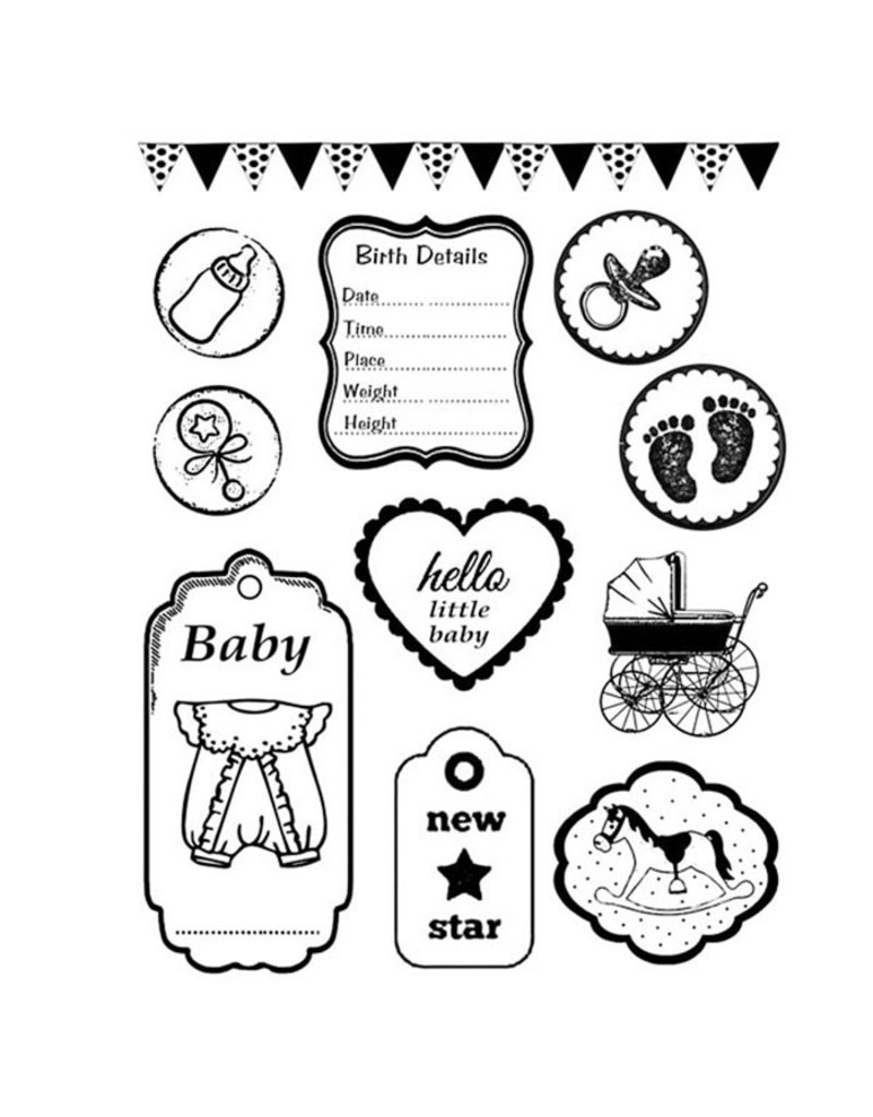 Stamperia HD Natural Rubber Stamp cm. 14x18 Baby