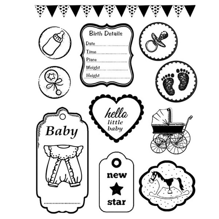 Stamperia HD Natural Rubber Stamp cm. 14x18 Baby